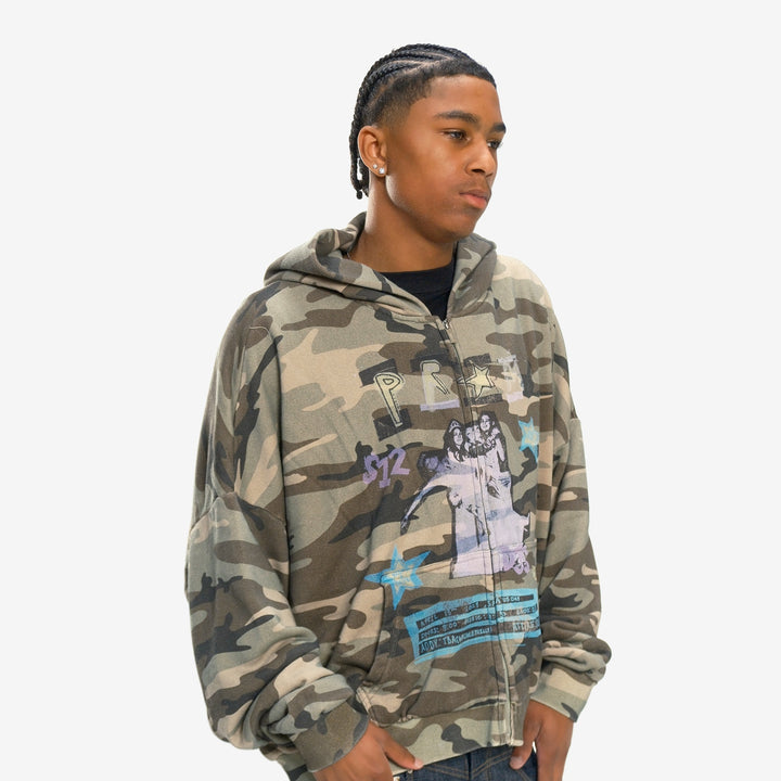 PROM CAMO ZIP UP