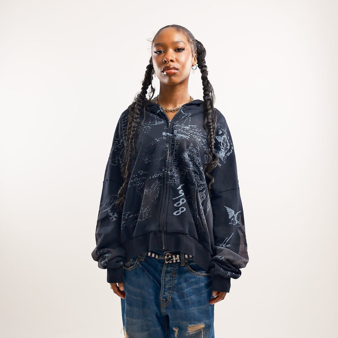 SCRIPTURE ZIP UP (BLACK)