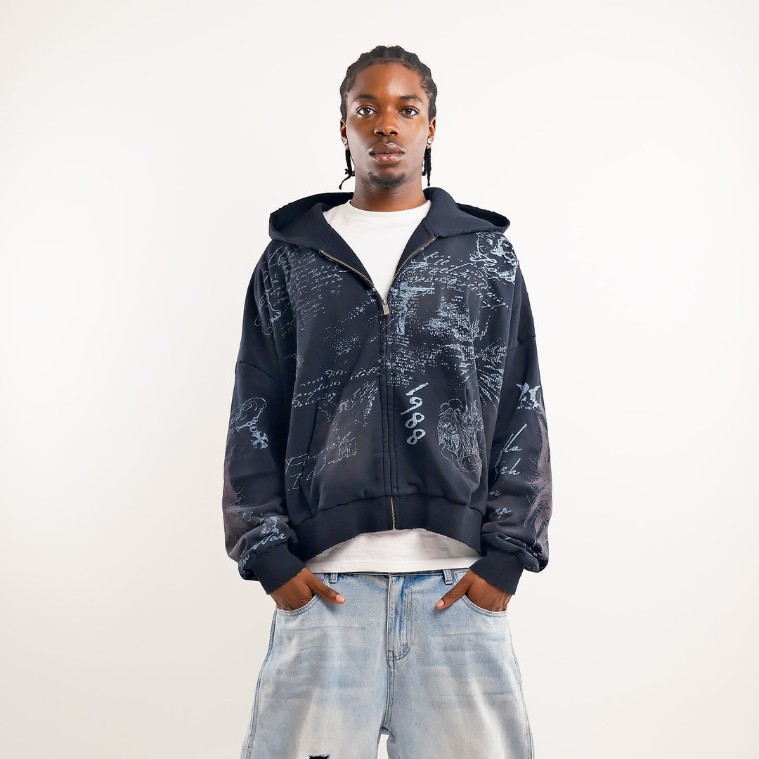 SCRIPTURE ZIP UP (BLACK)