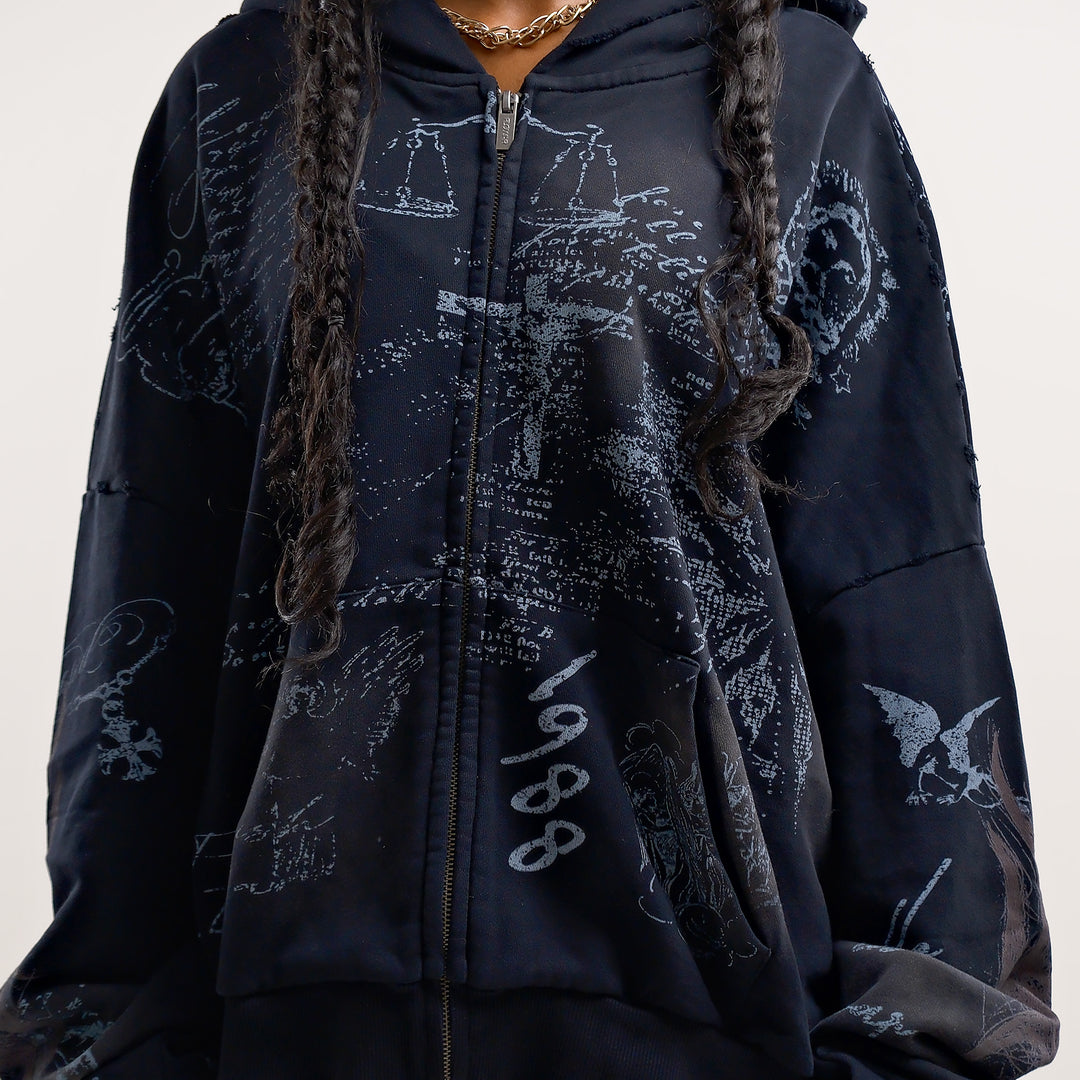 SCRIPTURE ZIP UP (BLACK)