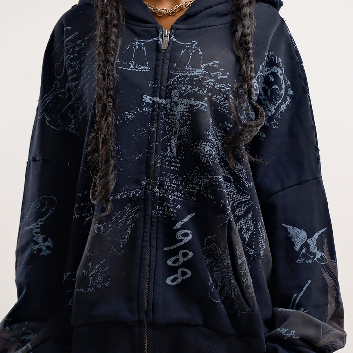 SCRIPTURE ZIP UP (BLACK)