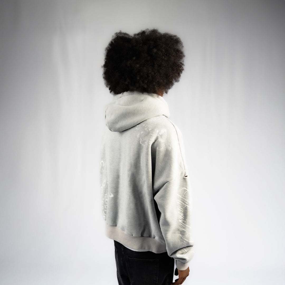 GREY SKULL ZIP UP